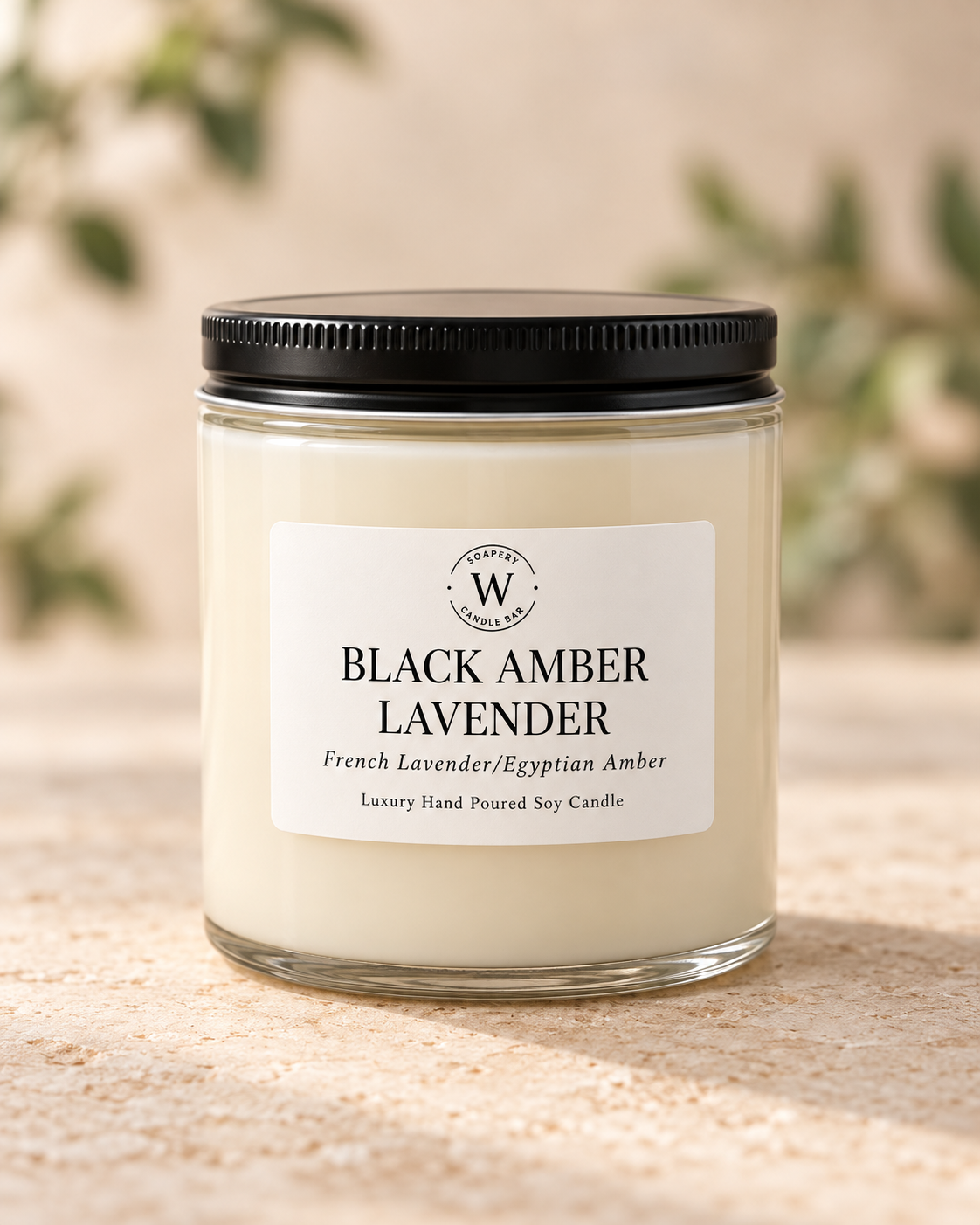 Black Amber & Lavender Soy Candle